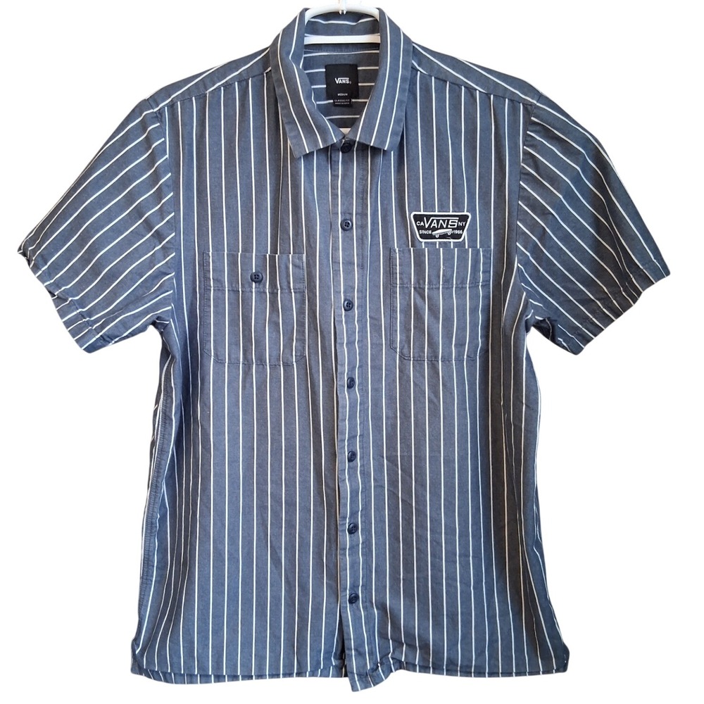 Vans Coleman Button Down Classic Fit shirt Medium Skate Striped 2020‎ EUC
